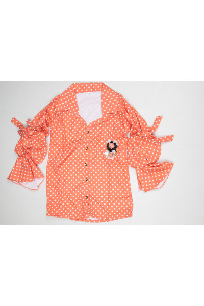 All Over Printed Shirt Pattern Kids Dress (KR1247)